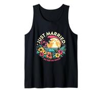 Funny Just Married Tropical Honeymoon Vacation Celebration Tank Top