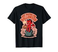 FUNNY JUST WAITING FOR HALLOWEEN with Devil T-Shirt