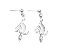 Funny Kangaroo Dangle Earrings Cute Animal with Pearl Dangling Earrings Charm Outfits for Women Daughter, M, Zinc, No Gemstone