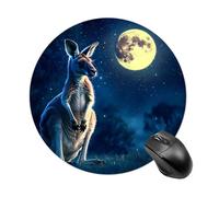 Funny Kangarooes Moon Mouse Pad Round Mousepads Desk Mat for Office Laptops