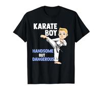 Funny Karate Boy - Handsome But Dangerous T-Shirt, Men, Black, 3X-Large