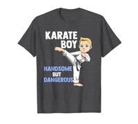Funny Karate Boy - Handsome But Dangerous T-Shirt, Men, Dark Heather Grey, 4X-Large