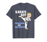 Funny Karate Boy - Handsome But Dangerous T-Shirt, Men, Heather Blue, Small