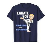 Funny Karate Boy - Handsome But Dangerous T-Shirt, Men, Navy Blue, 4X-Large