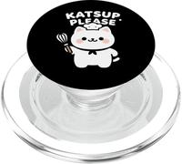 Funny Katsup Please Cat Pun Kawaii Chef Design PopSockets PopGrip for MagSafe