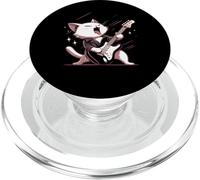 Funny Kawaii Cat Playing on electric guitar PopSockets PopGrip for MagSafe
