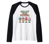 Funny Kawaii Ice Cream Best Friends Chillin Since Forever Raglan Baseball Tee