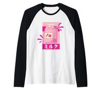 Funny Kawaii Japanese Strawberry Milk Shake Carton Milkshake Raglan Baseball Tee