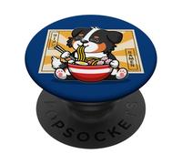 Funny Kawaii Kids Ramen Tricolor Australian Shepherd Lover PopSockets Adhesive PopGrip