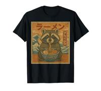 Funny Kawaii Ramen Japanese Noodles Raccoon Eating Ramen T-Shirt