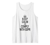 Funny Keep Calm and Comply with GDPR - Data Protection Tank Top