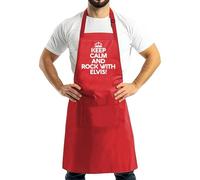 Funny Keep Calm And Rock With Elvis Chef Cooking BBQ Novelty Apron