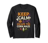 Funny Keep Calm Escape The Corn Maze Halloween Long Sleeve T-Shirt