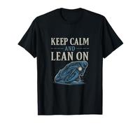 Funny Keep Calm Lean On Motorcycle Sketch Design T-Shirt