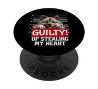 Funny Keeshond Dog Breed Guilty Mugshot Fur Baby Pet Friend PopSockets Swappable PopGrip