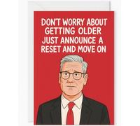 Funny Keir Starmer Birthday Card - Political Humour Greeting - Satirical Labour Party Card for Him or Her - UK Politics Joke Card - Adult Humour Stationery