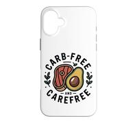 Funny Keto Carb- Free And Carefree Case for iPhone 16 Plus
