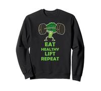 Funny Keto Powerlifting Broccoli - Eat Healthy Lift Repeat Sweatshirt