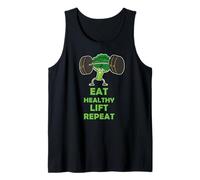 Funny Keto Powerlifting Broccoli - Eat Healthy Lift Repeat Tank Top