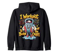 Funny Kettlebell I Workout To Burn Off The Crazy Retro Zip Hoodie