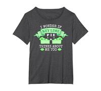 Funny Key Lime Pie T-Shirt, Women's Plus, Dark Heather Grey, 1X