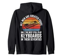 Funny Keyboards In Their Seventies Dad Fathers Day 70th Bir Zip Hoodie