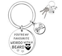 Funny Keyring,Beard Gifts,Darts Keyrings for Men,You're My Favorite Weirdo Keyring,Anniversary Birthday Gifts,Men Valentine's Day