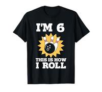 Funny Kids 6th Birthday Bowling I'm 6 This is How I Roll T-Shirt