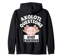 Funny Kids Axolotl Questions Stay Curious Zip Hoodie