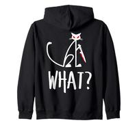 Funny Killer Cat Halloween Dark Humor Cat Lover Cat Mom Dad Zip Hoodie