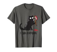 Funny killer cat with axe in the hand innocence in person T-Shirt