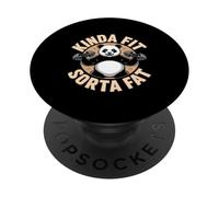 Funny Kinda Fit Sorta Fat Panda Lifting Sarcastic PopSockets Adhesive PopGrip