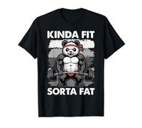 Funny Kinda Sorta Fat Gym Panda Weightlifting T-Shirt