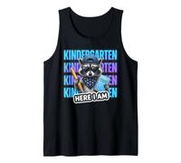 Funny Kindergarten Feral Raccoon Here I Am Back to School Tank Top