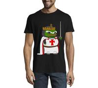 Funny King Arthur Knight Pepe The Frog Meme Men's Crew Neck T-Shirt Black Large