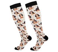 Funny King Charles Spaniel Compression Socks Non-Slip Flight Socks Stocking For Swollen Feet Gym Athletic Hiking 1 Pair 50Cm