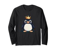 Funny Kingdom Penguin Brings the Humor with Crown Long Sleeve T-Shirt