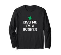 Funny Kiss Me I'm A Runner St. Patrick's Day Running Run Long Sleeve T-Shirt