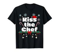 Funny Kiss the Chef Christmas Design for cooking lovers T-Shirt