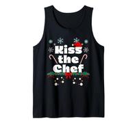 Funny Kiss The Chef Christmas Design for Cooking Lovers Tank Top