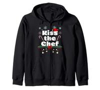 Funny Kiss the Chef Christmas Design for cooking lovers Zip Hoodie