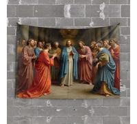 Funny Kitchen Decor A Group of People in Ancient Robes Gather Around A Central Figure Tapestry Things for Boys Room Things for Boys Room(100X150CM)