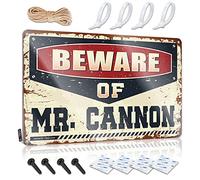 Funny Kitchen Decor Beware Of Mr. Cannon Tin Sign Bar Wall Decor Warning Tin Sign(20X30CM)
