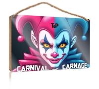 Funny Kitchen Decor Carnival of Carnage Signs & Plaques Fall Door Decor(23X35CM)