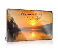 Funny Kitchen Decor Here Comes The Sun And I Say It'S Alright. Tin Sign Funny Signs For Bedroom Stuff For Your Room(20X30CM)
