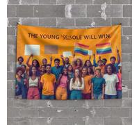 Funny Kitchen Decor Young Voices Lead The Change Tapestry Vintage Decor Tapistreys for Room(75X100CM)