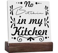 Funny Kitchen Home Kitchen Wall Decor Rustic In My Kitchen Ceramic Table Plaque With Wooden Stand