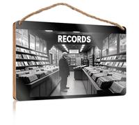 Funny Kitchen Wall Decor A Man Explores A Vintage Record Store Filled with Music Treasures Wooded Sign Teen Room Decor Funny Kitchen Decor