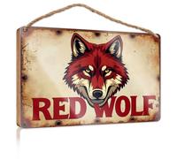 Funny Kitchen Wall Decor Red Wolf - The Rogue Packs Into Town! Bathroom Funny Signs Backyard Decor(23X35CM)