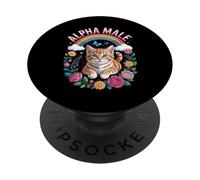 Funny Kitten Cats Women's Girl's Alpha Male Kitten PopSockets Adhesive PopGrip